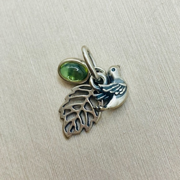 EUC Pandora 791214PE Sterling Silver Forest Trinity Pendant w/ Peridot - Picture 4 of 9